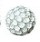 Dekorasyon Gifts DG PT-CO-CRPB 3" Clamrose Beaded Ball Ornament, White/Silver
