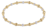 eNewton Design 26 BDIGSING5PE Dignity Sincerity Gold Bracelet - Pearl - 3 Sizes