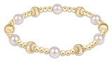 eNewton Design 26 BDIGSING5PE Dignity Sincerity Gold Bracelet - Pearl - 3 Sizes