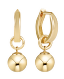eNewton Design 26 EHUGG05HCLxx Huggie Gold 0.5" Hoop - Classic Gold 8mm Charm - 2 Styles