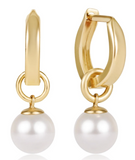 eNewton Design 26 EHUGG05HCLxx Huggie Gold 0.5" Hoop - Classic Gold 8mm Charm - 2 Styles