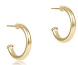 eNewton Design 26 ERDG05PH4SMO Round Gold 0.5" Post Hoop - Smooth - 2 Sizes