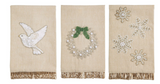 Mud Pie 26 42170341x White Christmas Beaded Towel - 3 Styles