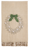 Mud Pie 26 42170341x White Christmas Beaded Towel - 3 Styles