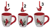 Transpac 26 TC02927x Cardinal Mug w/Figural Ornament - 3 Styles