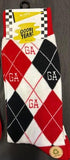 Oooh Yeah OY xD25431C Collegiate Athletic Crew Socks; Georgia Argyle Red - 2 Sizes