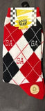 Oooh Yeah OY xD25431C Collegiate Athletic Crew Socks; Georgia Argyle Red - 2 Sizes