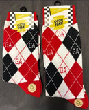 Oooh Yeah OY xD25431C Collegiate Athletic Crew Socks; Georgia Argyle Red - 2 Sizes