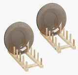 Tripar International TI 3390x Wood 6 Place Plate Rack - 2 Colors