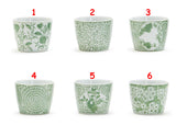 Two's Company 26 54363-20x Countryside Green Cachepot Hand-Painted Porcelain - 6 Designs