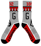 Oooh Yeah OY UD25025Cxx Collegiate Athletic Crew Socks; Georgia Men's - 2 Sizes