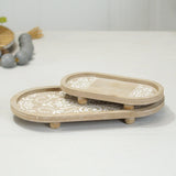 VIP Home & Garden VIP UN1326x Carved Wood Tray - 2 Sizes