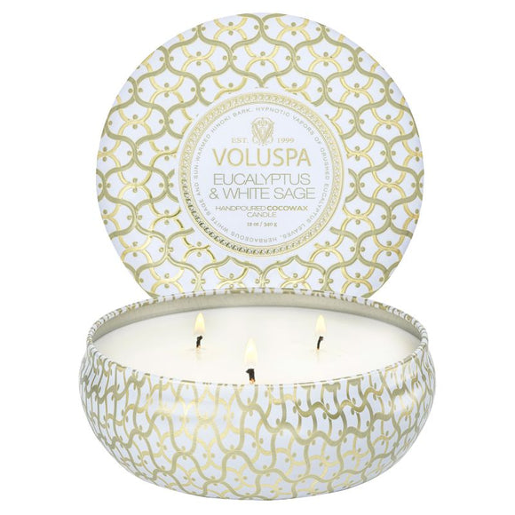 Voluspa 8127 Eucalyptus 3 Wick Tin