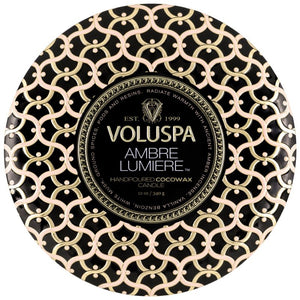 Voluspa 8222 Ambre Lumiere 3 Wick Tin