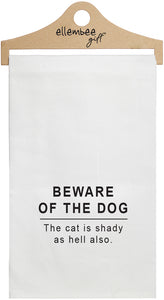 Ellembee Home EBH W089 Beware of the Dog White Tea Towel (Copy) (Copy)