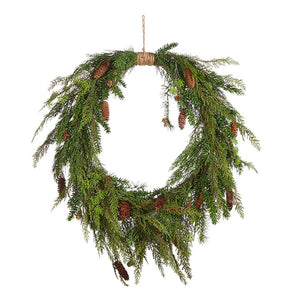 Raz Imports Cedar and Pinecone Wreath - Thumbnail 2
