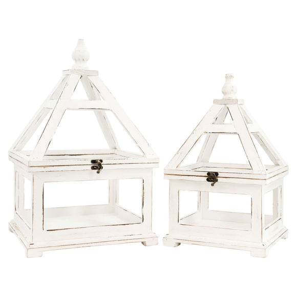 Wing Tai Trading WTT WAF57738x White Square Pyramid Roof Lanterns - 2 Sizes