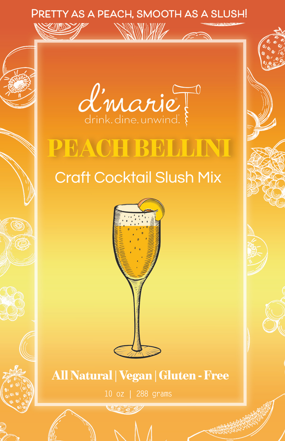 d'Marie Inc DI WB04 Peach Bellini Cocktail Slush Mix 10oz