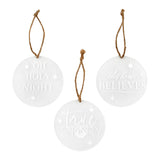 Wing Tai Trading WTT WXF43033xx Frosted Round Ornament - 3 Styles