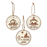 Wing Tai Trading WTT WXF43610xx White O Holy Night Ornaments - 3 Styles