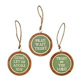 Wing Tai Trading WTT WXF43631xx Green and Natural Trust Bead Ornament - 3 Styles