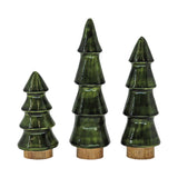 Wing Tai Trading WTT WXI43510xx Wood and Green Enamel Christmas Trees - 3 Sizes