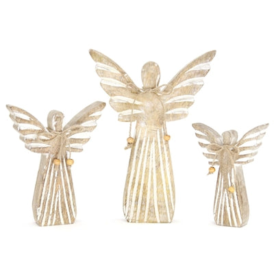 Wing Tai Trading WTT WXI59982x Wood Angel on Stand - 3 Sizes