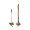 Park Hill Collection PHC XAO40372 Frosted Gold Glass Taper Candle Clip-on Ornament - Set of Two