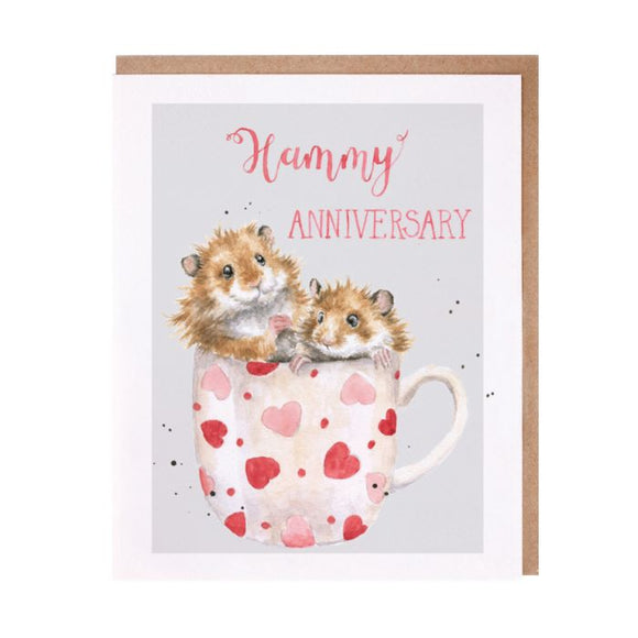 WRENDALE DESIGNS WD APAC006 HAMMY ANNIVERSARY HAMSTER - SINGLE CARD