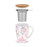 True Brands 26 8182 PINKY UP Bailey Botanical Bliss Ceramic Tea Infuser Mug