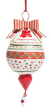 Raz Imports RZ 4511214x Pattern Christmas Paper Mache Ornament, 12in - 2 Styles