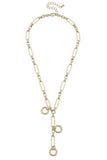 Canvas Jewelry CJ 25601N-GD Bella Multi-Charm Lariat Necklace Base in Shiny Gold