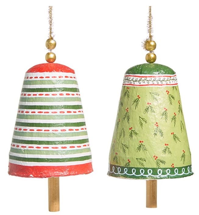 Pattern Christmas Paper Mache Ornament - Thumbnail 2