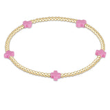 eNewton Design 26 BSCSM2Gxx Signature Cross Small 2mm Gold Bracelet - 15 Styles