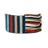 Ink + Alloy IA SBBR1101 Charlie vertical uniform stripes half woven beaded stretch bracelet