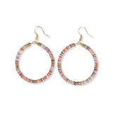 Ink + Alloy IA GZER0380 Fonda Gold Stripe Dangle Hoop Earrings