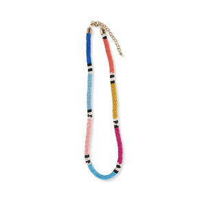 Ink + Alloy IA RPNK5500 Maria color block and stripe beaded necklace