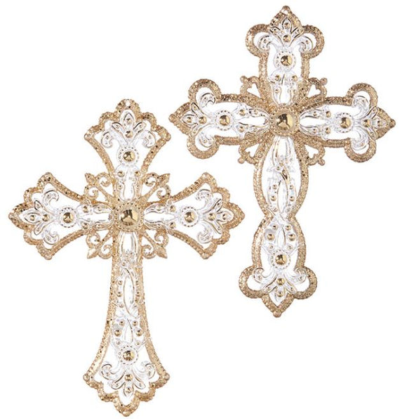 Raz Imports RZ 4019194x Jeweled Cross Ornament, 5in - 2 Styles