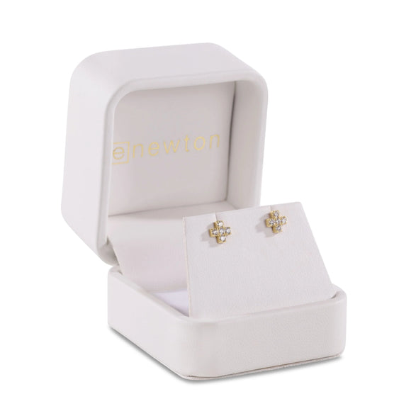 ENEWTON DESIGN ED COUESGDSC 14KT Gold and Diamond Signature Cross Studs