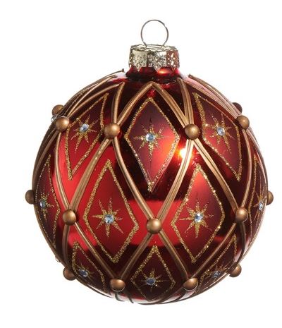Raz Imports Red Gold Deco Ornament