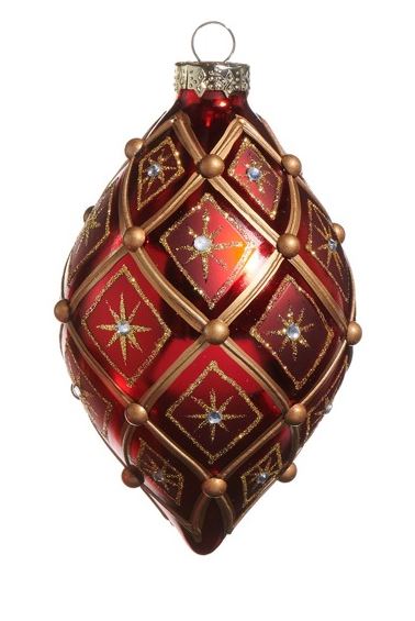Raz Imports Red Gold Deco Ornament - Thumbnail 2