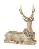 Raz Imports RZ 4211148x Gold Deer with Wreath, 16in - 2 Styles