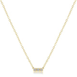 eNewton Design 26 COUN16GDSIGNBx 14kt Gold and Diamond Significance Bar Necklace - 6 Settings