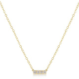 eNewton Design 26 COUN16GDSIGNBx 14kt Gold and Diamond Significance Bar Necklace - 6 Settings