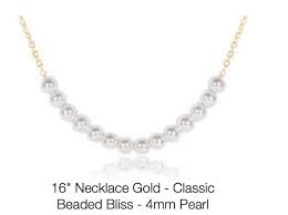 ENEWTON DESIGN ED N16GCLBEBLPE4 16" Necklace Gold - Classic Beaded Bliss - 4mm Pearl