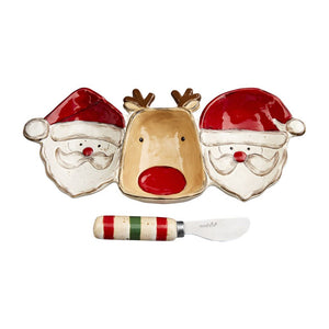 Mud Pie MP 48500220 Santa Reindeer Triple Dip Set