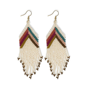 Ink + Alloy IA Elise chevron beaded fringe earrings