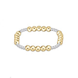eNewton Design 26 BCLxBLFPMXMx Classic Blissful Pattern Bead Bracelet Mixed Metal - 2 Sizes