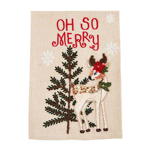 Mud Pie MP 42170040 Christmas Embroidered Towels