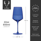True Brands 26 11264 VISKI Reserve Nouveau Crystal Wine Glasses in Seaside - 4 Colors